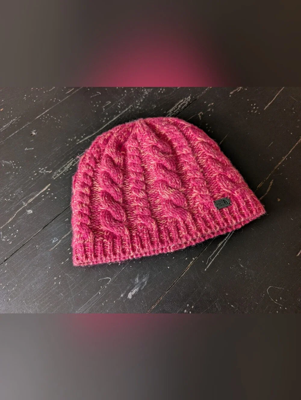 The North Face Unisex Pink Cable Knit Minna Beanie Hat OS Cabincore Outdoors